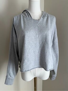Offline by Aerie | Oversized Cropped Pullover Long Sleeve Hoodie Sweater in Gray
